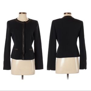 Elie Tahari Black Silk Blazer with Embellishment